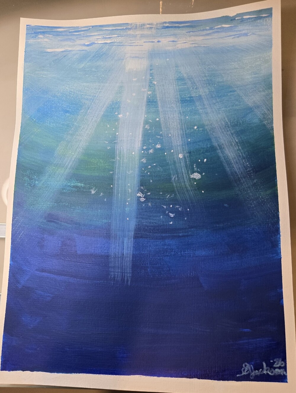 Blue Ocean Light Acrylic Wall Art - Original Home Art